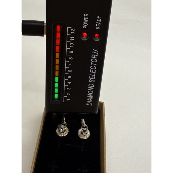 RSE Sterling 925 24K Gold Wash Aquamarine Diamond Dangle Stud Earrings - Picture 5 of 8